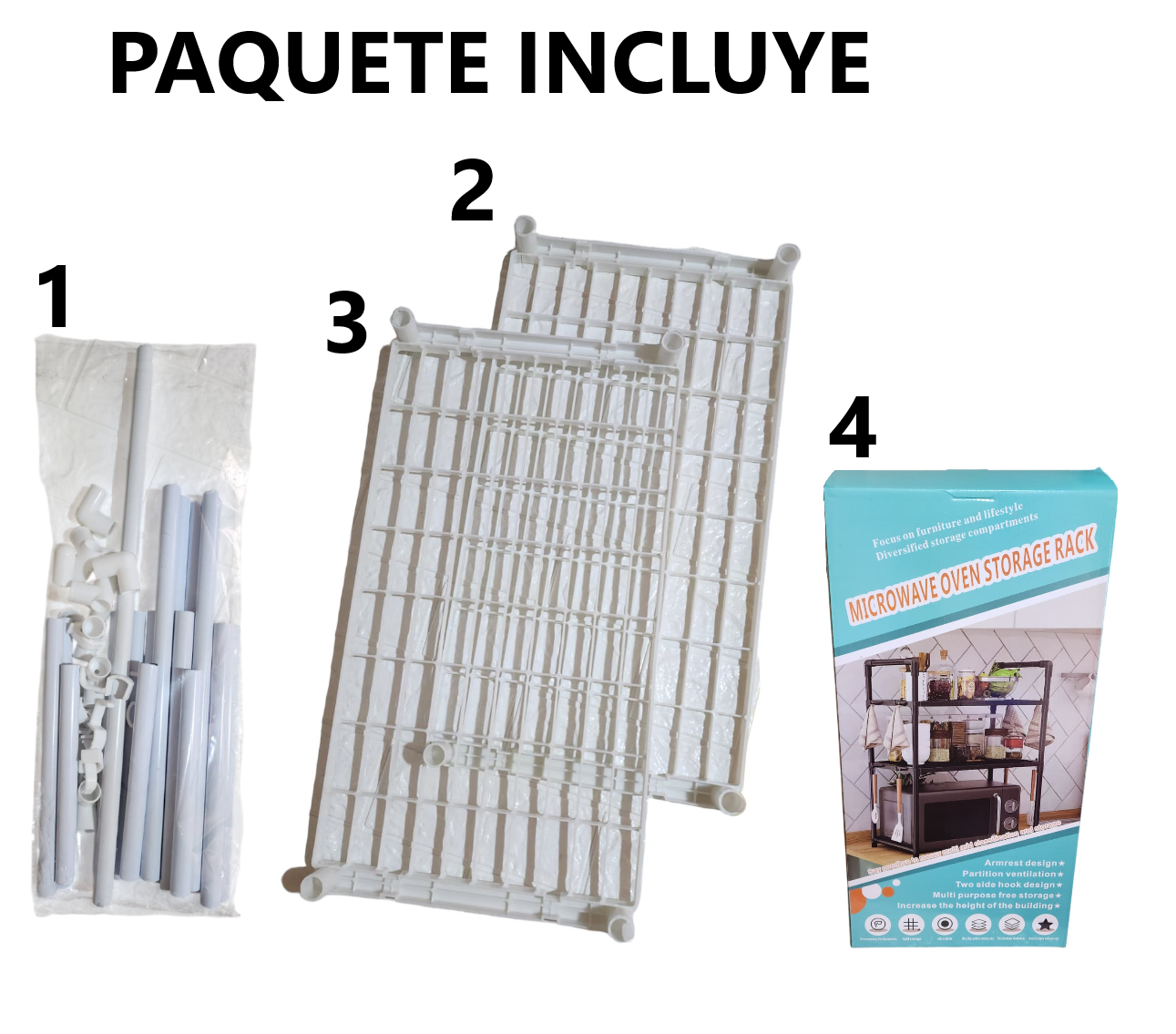 Organizador de cocina de 2 niveles - BLANCO