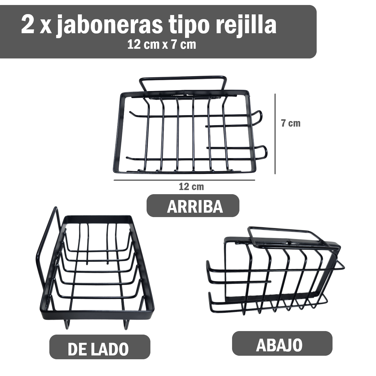Kit 5 Organizadores para baño tipo rejilla