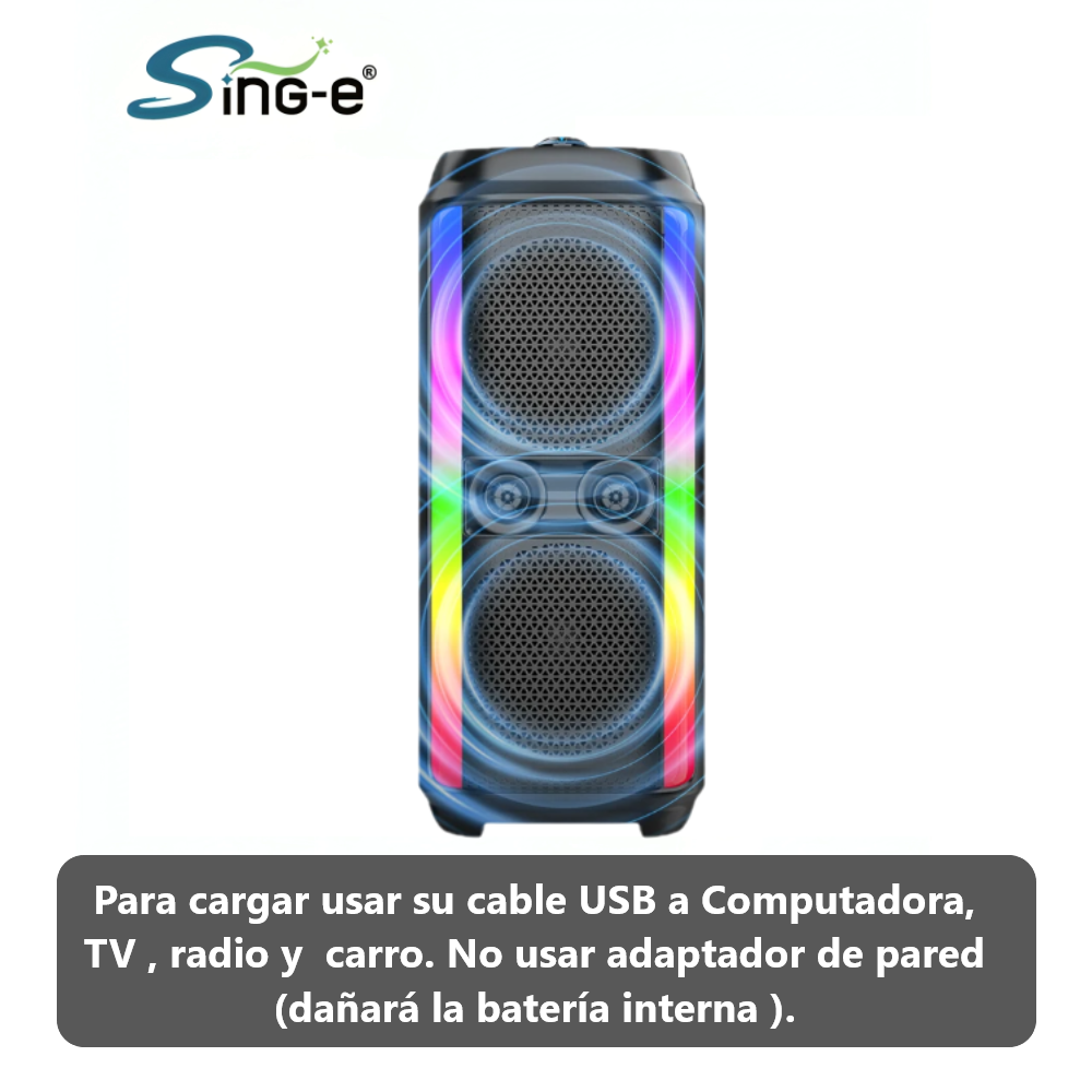 Parlante Karaoke Sing-e ZQS6240XW con Micrófono y Luces LED