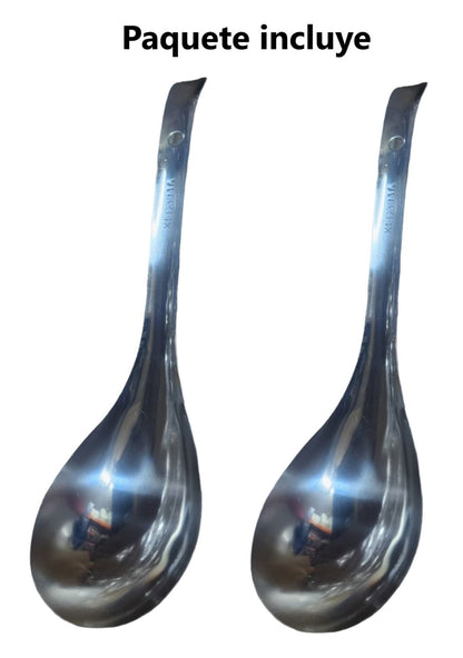 2 Cuchara Cucharon de alimentos de acero inoxidable 26x7.5cm