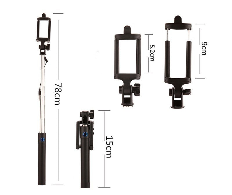 Selfie Stick Palo con cable de 78cm 270 grados