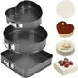 Set 3 Moldes con fondo extraíble para hornear antiadherente