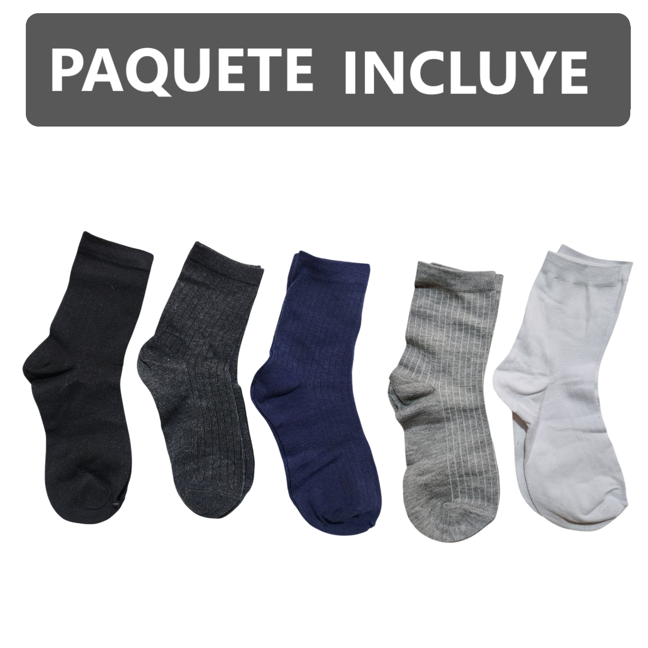 Pack x5 medias calcetines Unisex - Colores variados