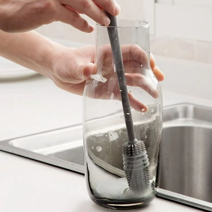 Pack x4 Cepillos de silicona largo para limpiar de botellas