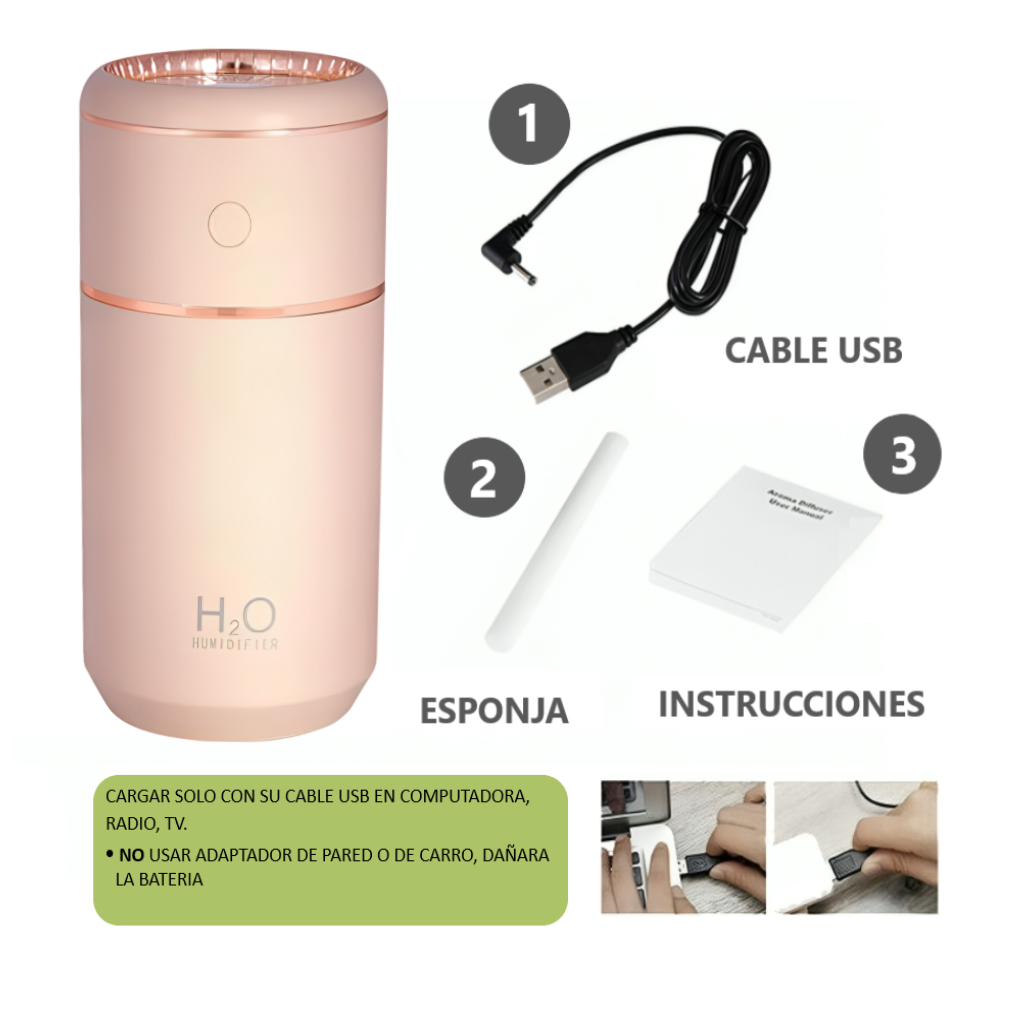 Humidificador Difusor Geller con luces Led - 350ml