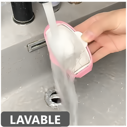 Quita pelusas de pingüino tipo rodillo lavable reutilizable con fuerte adhesivo - Rosado