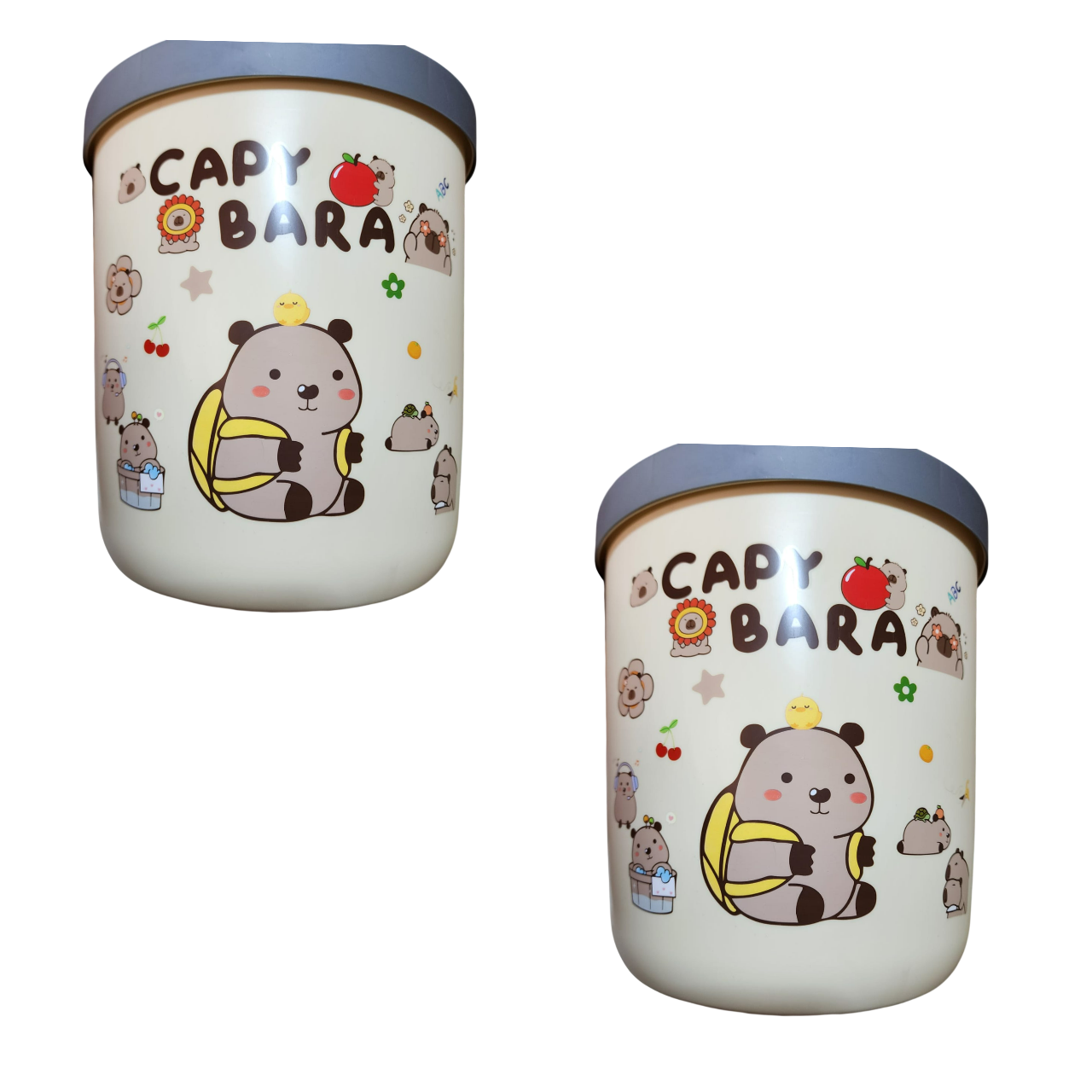 2 TACHOS DE BASURA PAPELERA DE CAPIBARA