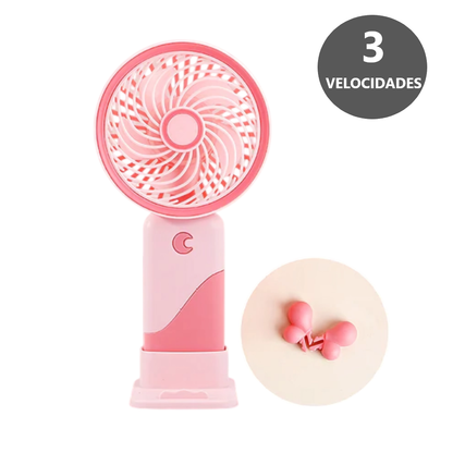 Potente Ventilador portátil 3 velocidades mini