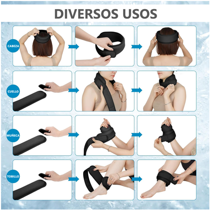 Compresa fría y caliente para reducir dolor en cuello cabeza