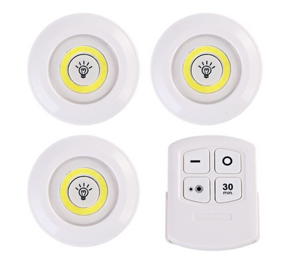 Kit 3 luces LED a pila 3*AAA con adhesivo para hogar,cocina y más