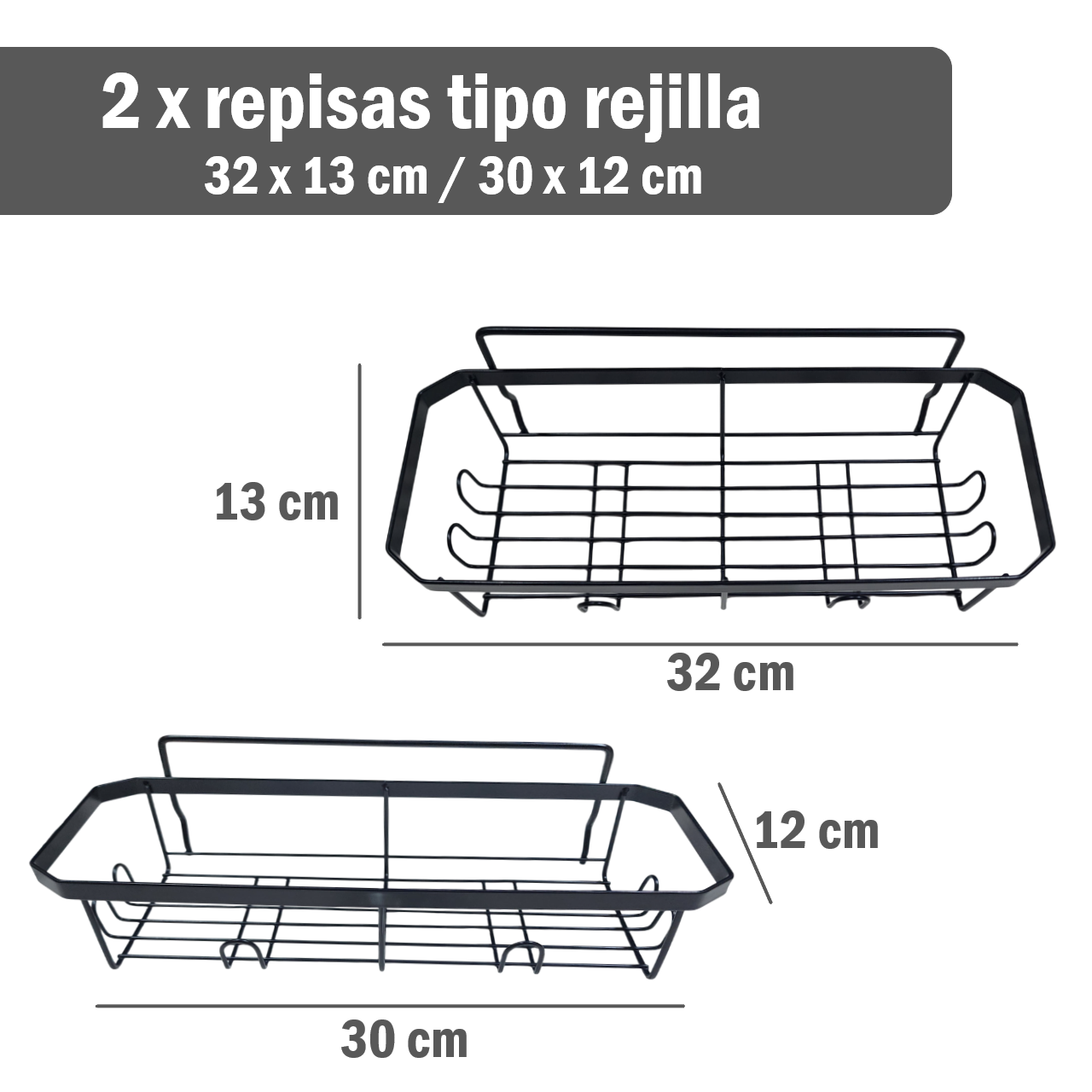 Kit 5 Organizadores para baño tipo rejilla