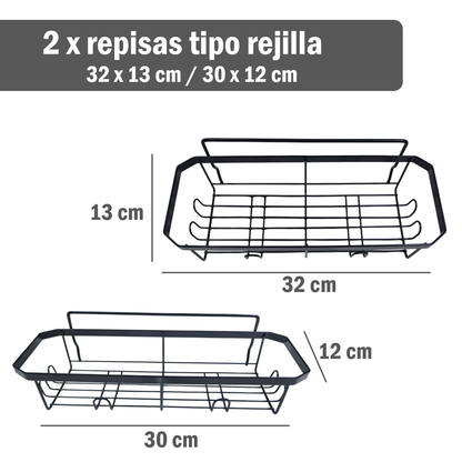 Kit 5 Organizadores para baño tipo rejilla