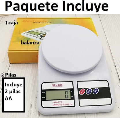 Balanza Electrónica Digital 10kg Sf-400 para Comida y Joyas