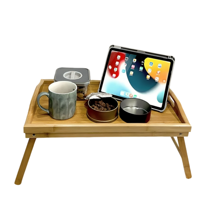 Bandeja Mesa de Cama de bambú para servir sala de estar dormitorio