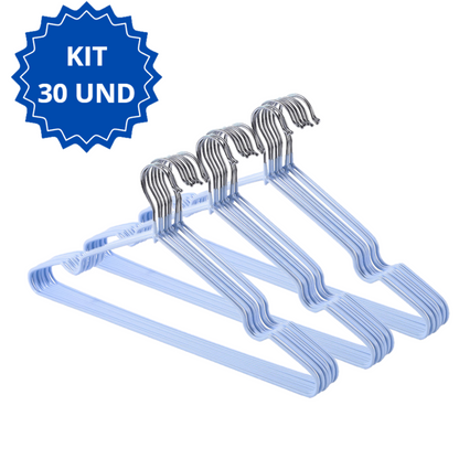 30 Ganchos de Metal Colgadores Para Ropa - Blanco