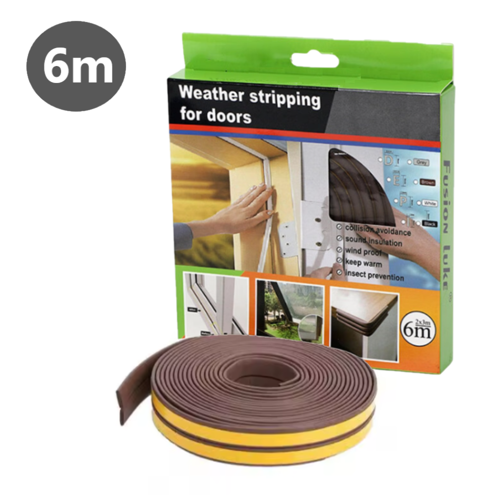 Burlete Adhesivo Para Puertas y Ventanas Color Blanco 6m - colores