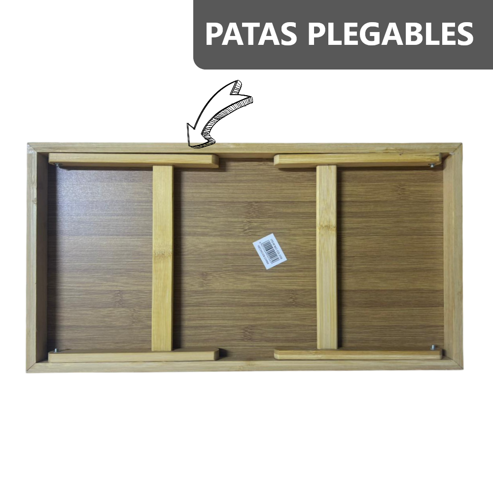 Bandeja Mesa de Cama de bambú para servir sala de estar dormitorio