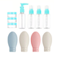 Kit 11 botellas de viaje contenedores portátiles - Celeste