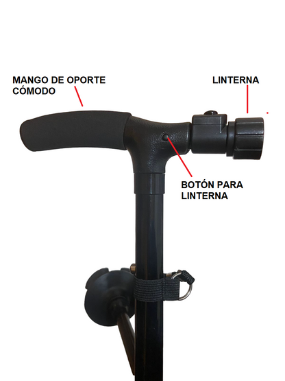 Bastón Ortopédico Plegable Mágico y regulable Con Luz Led