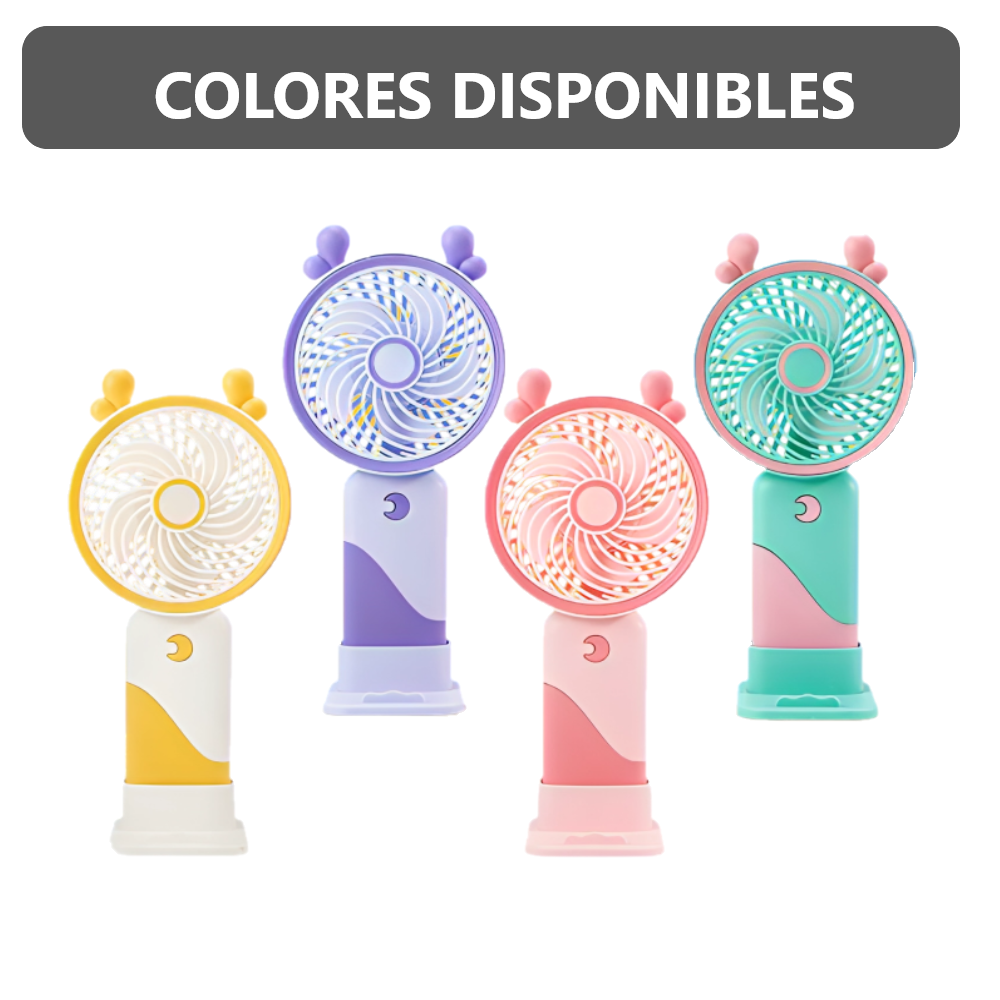 Potente Ventilador portátil 3 velocidades mini