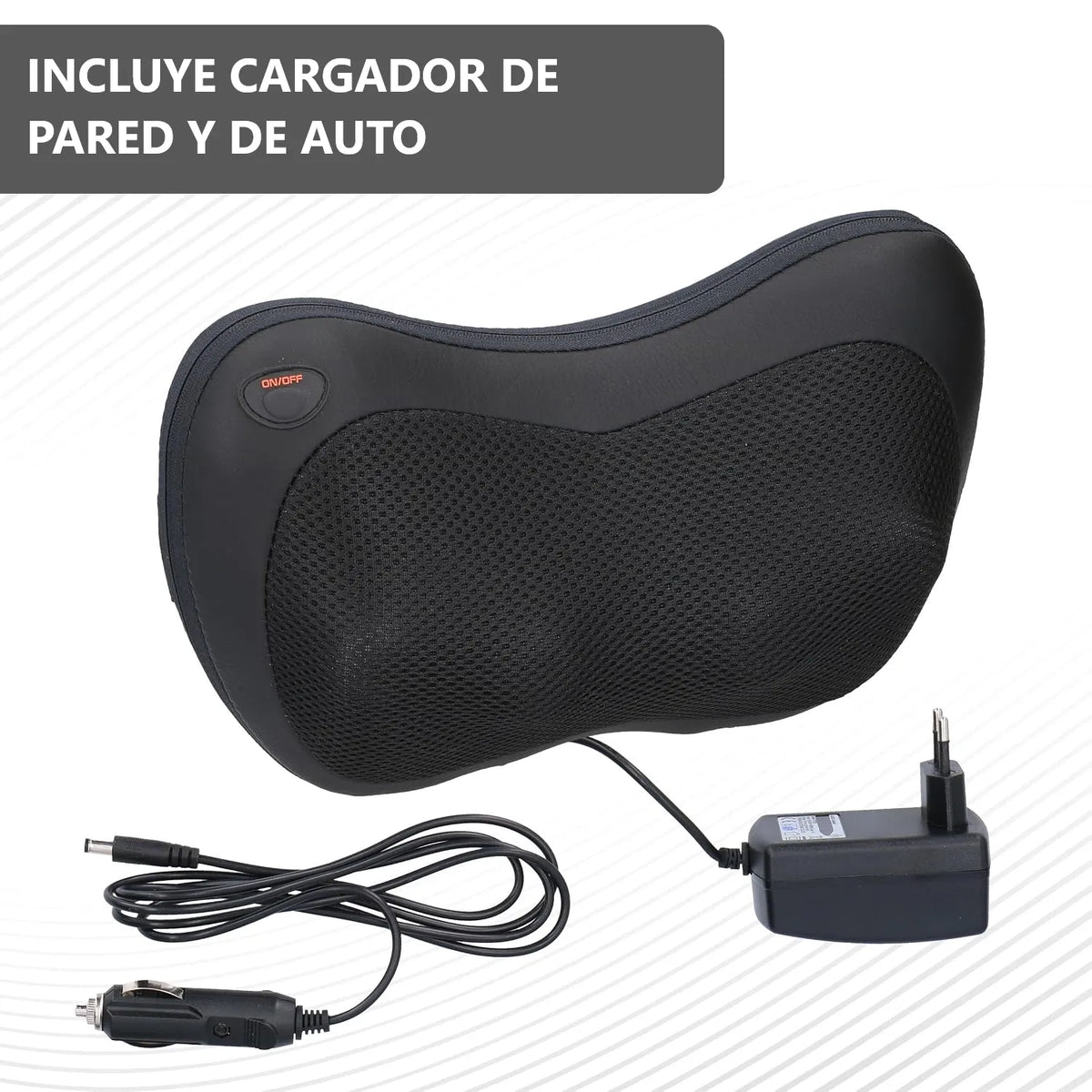 Almohada Masajeador Cervical Shiatsu Corporal Termoterapia Relajante - Negro