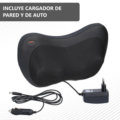 Almohada Masajeador Cervical Shiatsu Corporal Termoterapia Relajante - Negro