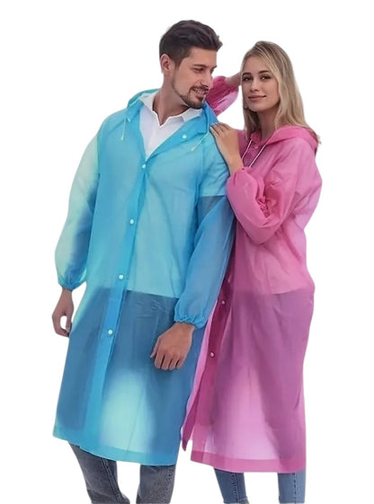 Poncho Ligero Impermeable Con Capucha Y Botones