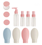 Kit 11 botellas de viaje contenedores portátiles - Rosado