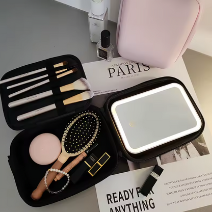 Bolsa de Maquillaje estuche neceser con Espejo con Luz LED