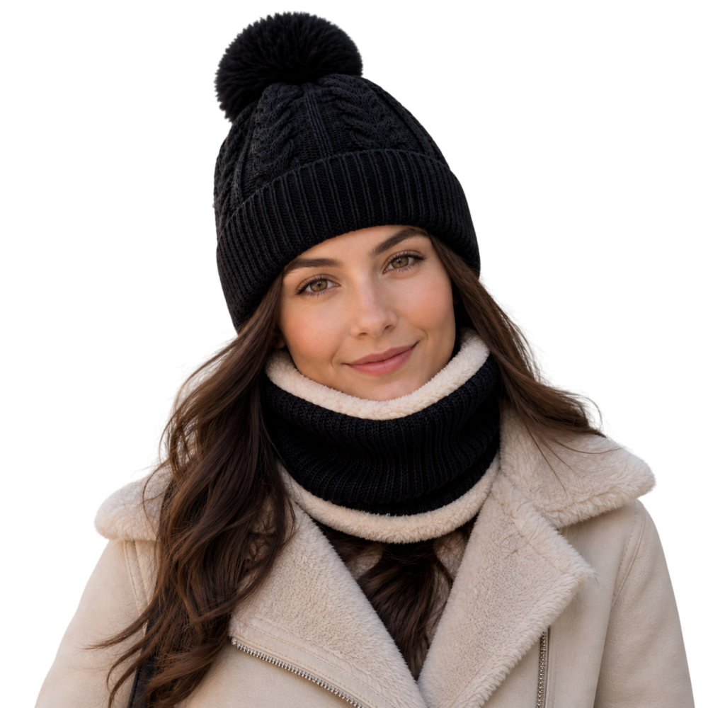 Gorro Chullo con Bufanda de lana y felpa para Invierno