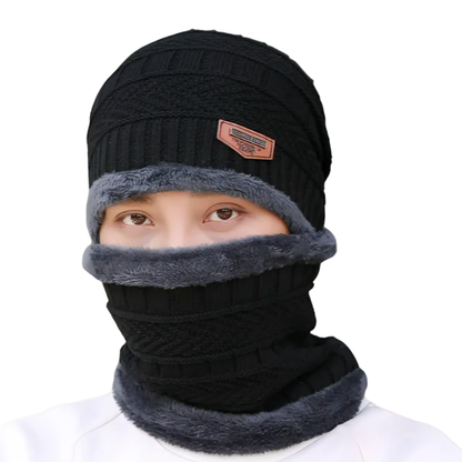 Gorro Chullo con Bufanda de lana y felpa para Invierno Unisex