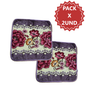 Pack 2 Alfombras de flores Piso de felpa de 50x50cm