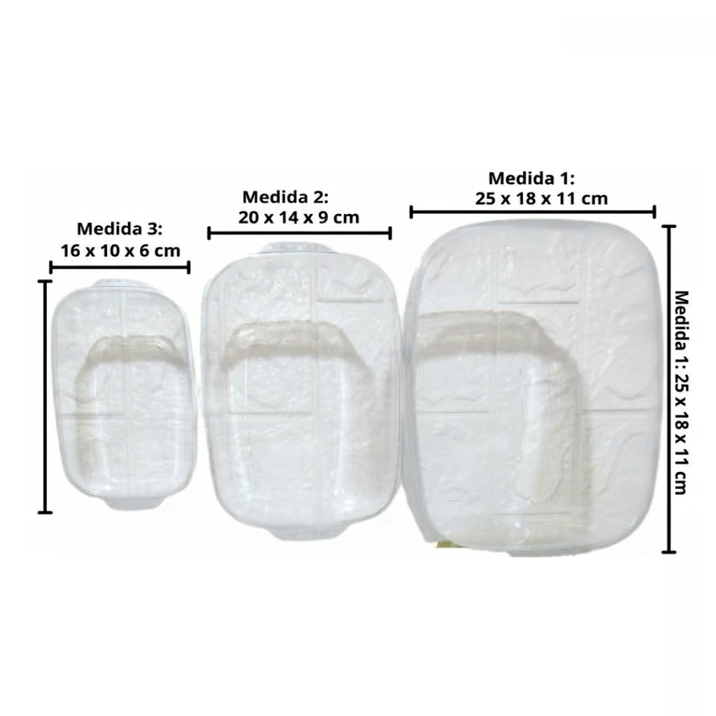 Pack x3 Tapers de plástico d distintos tamaños