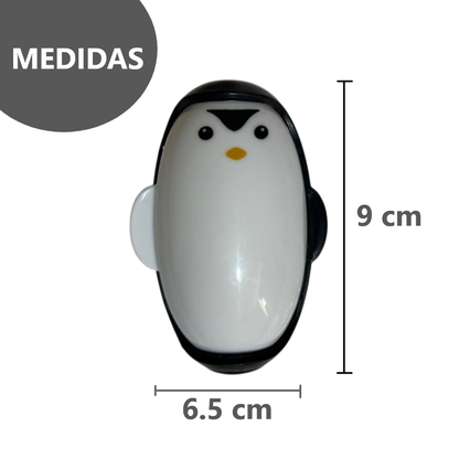 Quita pelusas de pingüino tipo rodillo lavable reutilizable con fuerte adhesivo - Negro