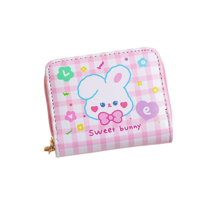 Billetera Kawaii de multi bolsillo cuero sintético