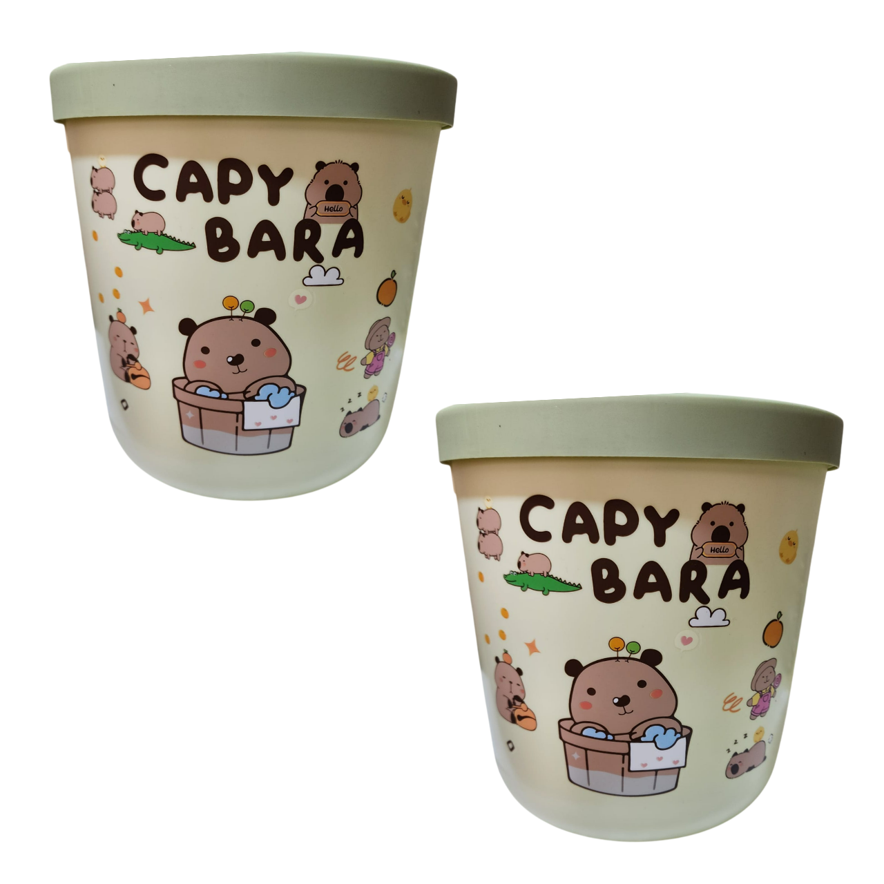 2 TACHOS DE BASURA PAPELERA DE CAPIBARA