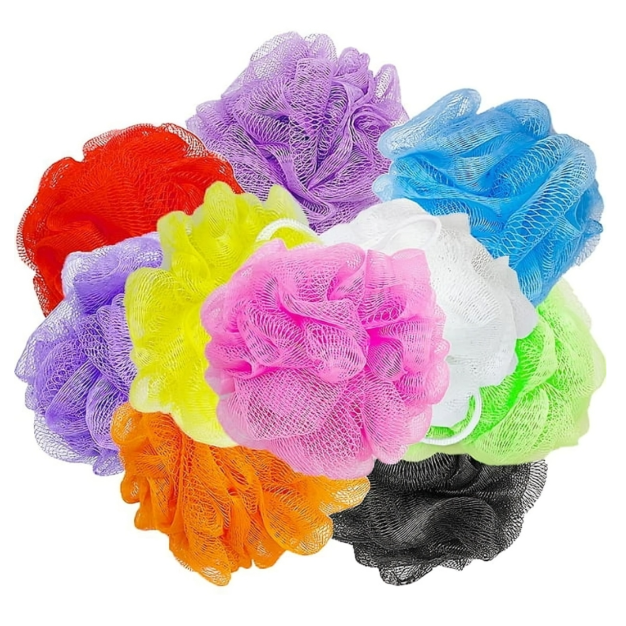 10 esponjas exfoliantes de malla