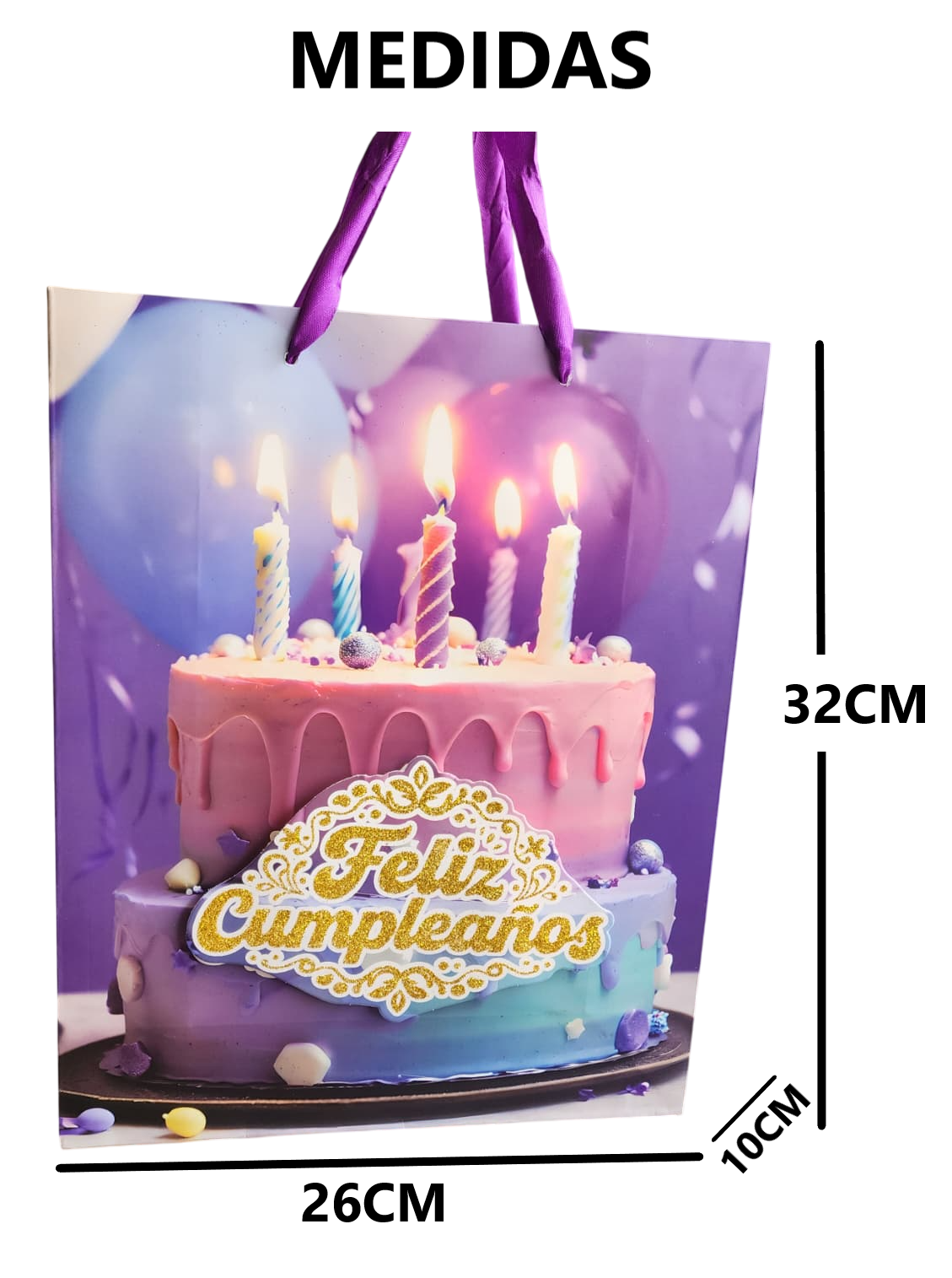 BOLSA DE REGALO 32CM CON 3 DISEÑOS