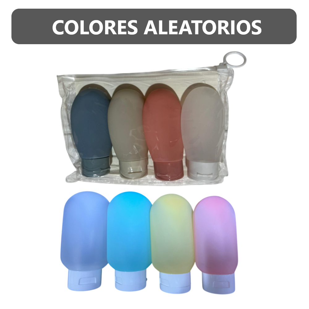 Kit 11 botellas de viaje contenedores portátiles - Celeste