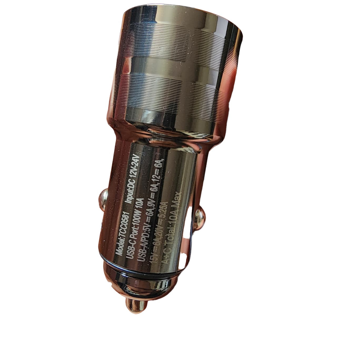 Cargador de Auto 100W Súper Carga 10A con 2 puertos