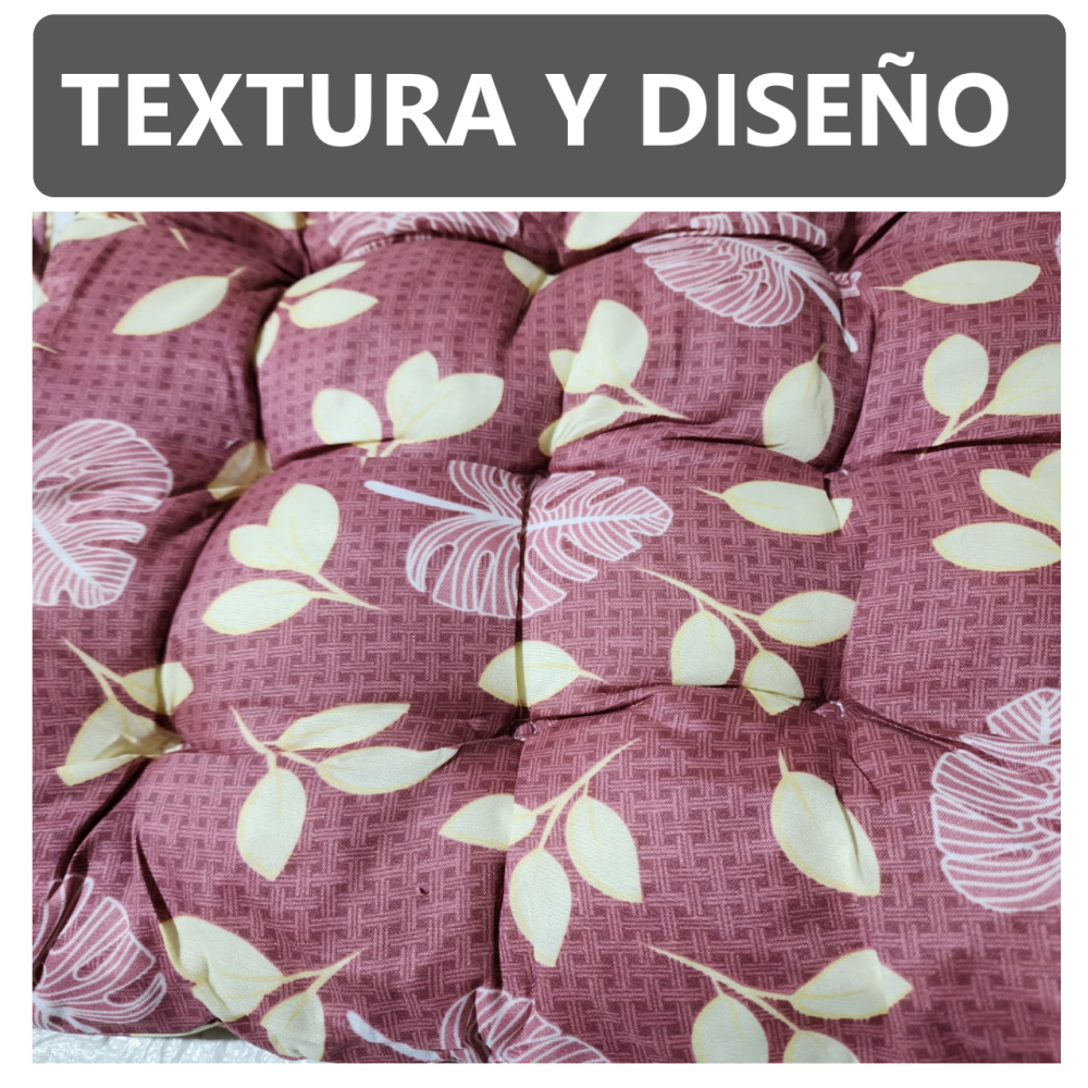 Pack x2 Cojines Almohadas para silla diseño de flores - 40 x 40 cm