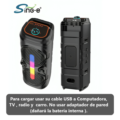 Parlante Karaoke Sing-e ZQS6293XW con Micrófono y Luces LED