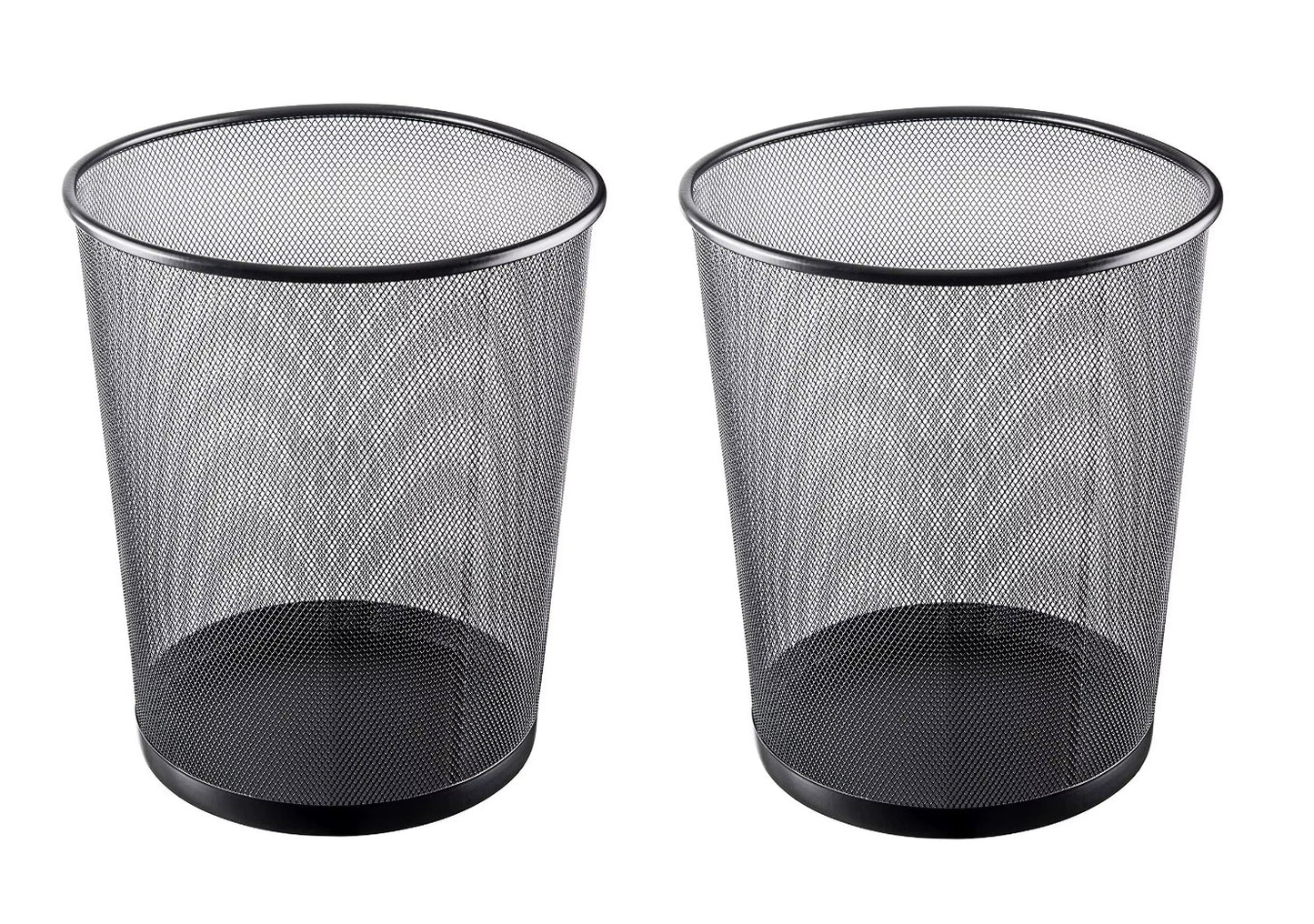 Pack x2 Tachos de Basura Papeleras de metal negro - 30 x 35 cm
