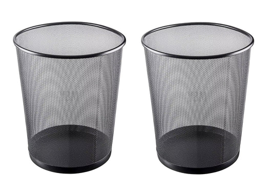 Pack x2 Tachos de Basura Papeleras de metal negro - 30 x 35 cm