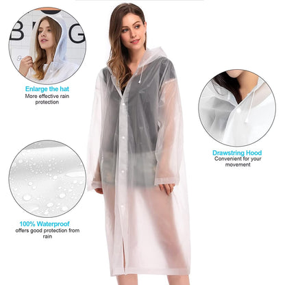 Poncho Ligero Impermeable con capucha y botones Adulto Unisex