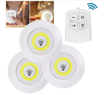 Kit 3 luces LED a pila 3*AAA con adhesivo para hogar,cocina y más
