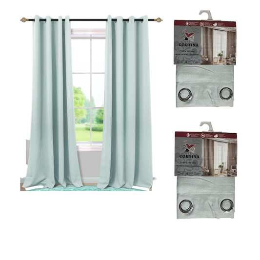 Pack x2 cortinas de 140x240cm con 8 ojales