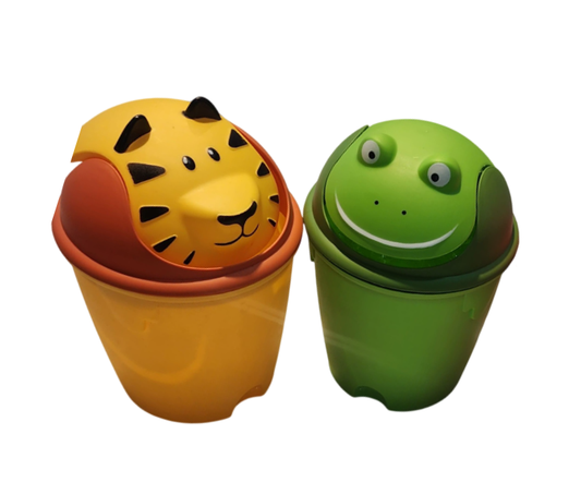 2 TACHOS DE BASURA PAPELERA DE SAPO Y LEON