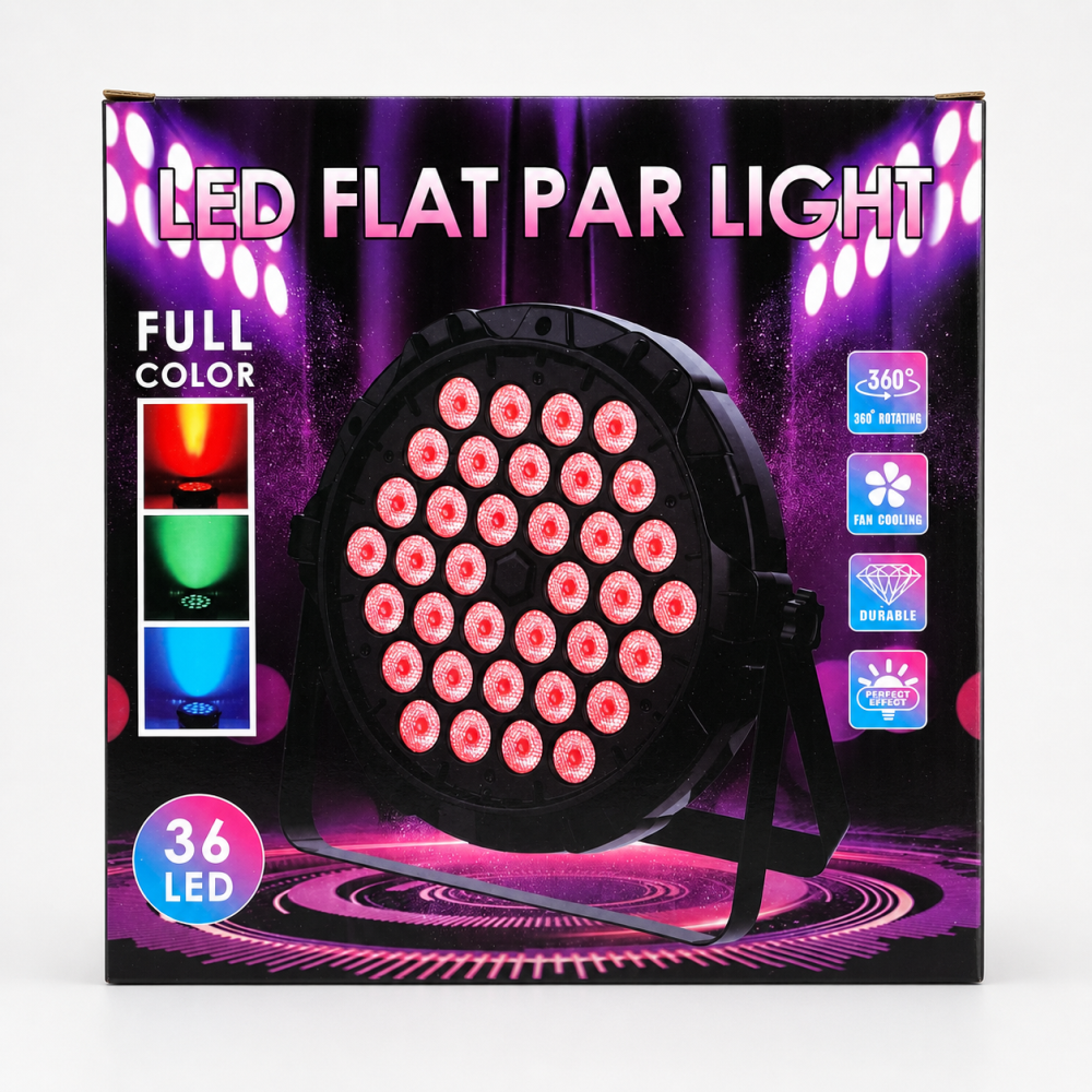 Lámpara Foco 36 LED tipo discoteca para fiesta con giro 360°