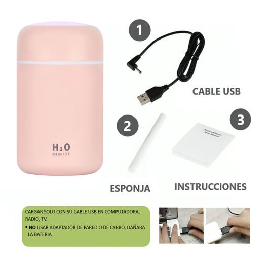 Humificador portátil USB difusor de Aroma con luces led